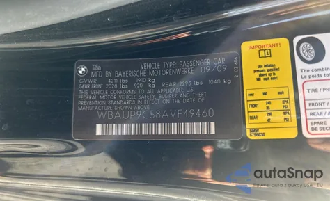 2010 BMW 128I from USA, damaged, VIN WBAUP9C58AVF49460